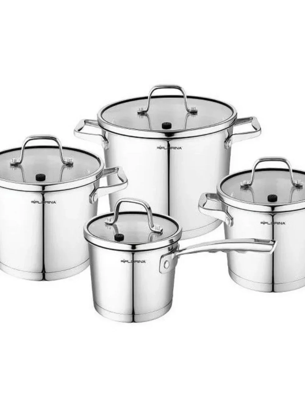 8 Pc Stainless Steel Nonstick Dishwasher Safe Cookware Casserole Pot Set Florina